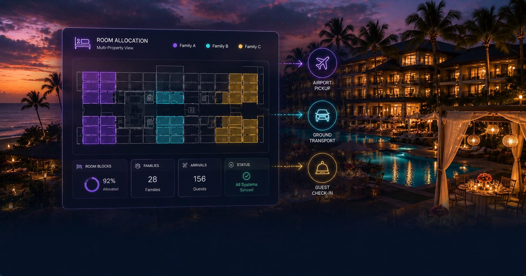 Hotel Room Allocation for Destination Weddings — logistics
